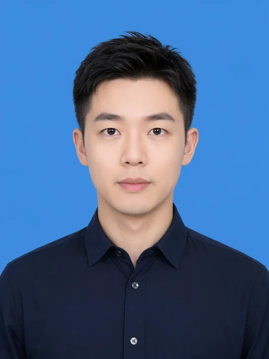 Blue background male ID photo for resume